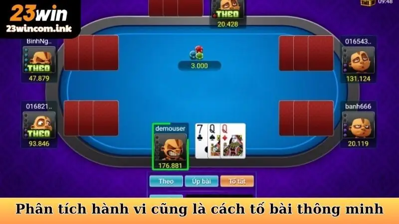 Phân tích hành vi cũng là cách tố bài Liêng thông minh